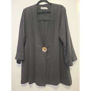 Pala Pala Women's Blazer Black 3/4 Sleeves Artsy L/XL
